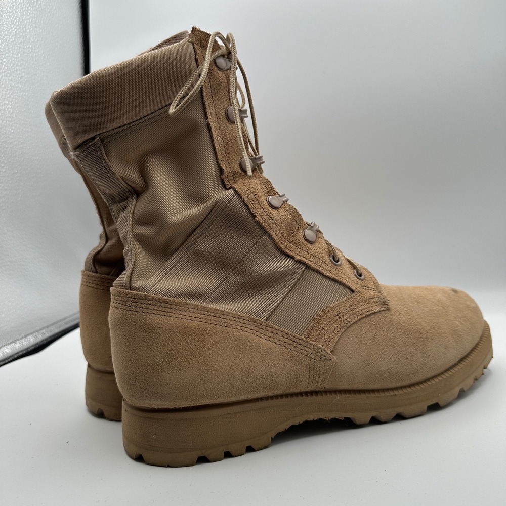 US Army Combat Boots Mens 9W Hot Weather Coyote Tan Vibram Miltary Streetwear